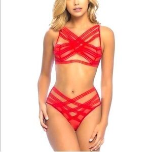 💗 Oh la la Cheri- Red 2 Piece Lingerie- Size: OS- NWOT 💗